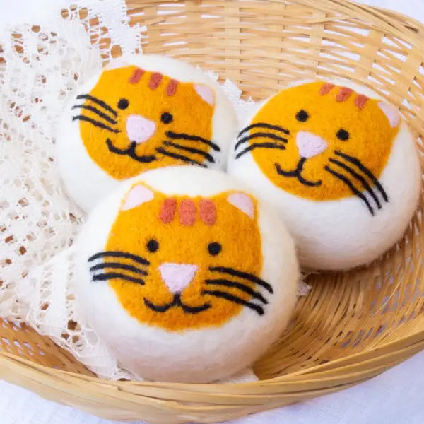 Friendsheep - Orange Cool Cats Eco Wool Dryer Balls: PACKAGE FREE