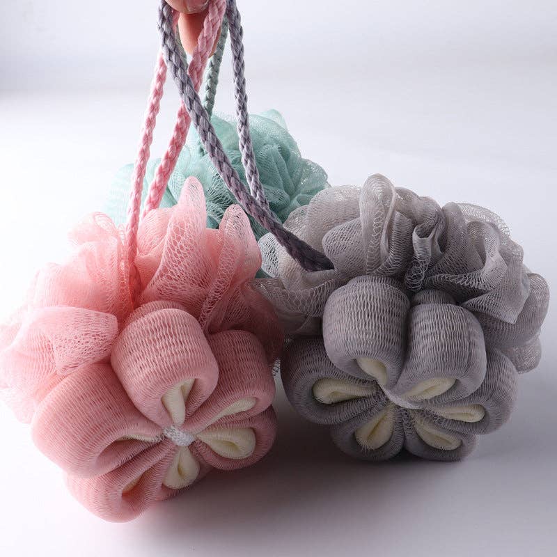 WEST AUSSIE SUPPLIES - PAPO- Flower Shower Pouf Premium Quality and Rich Foaming: GREEN