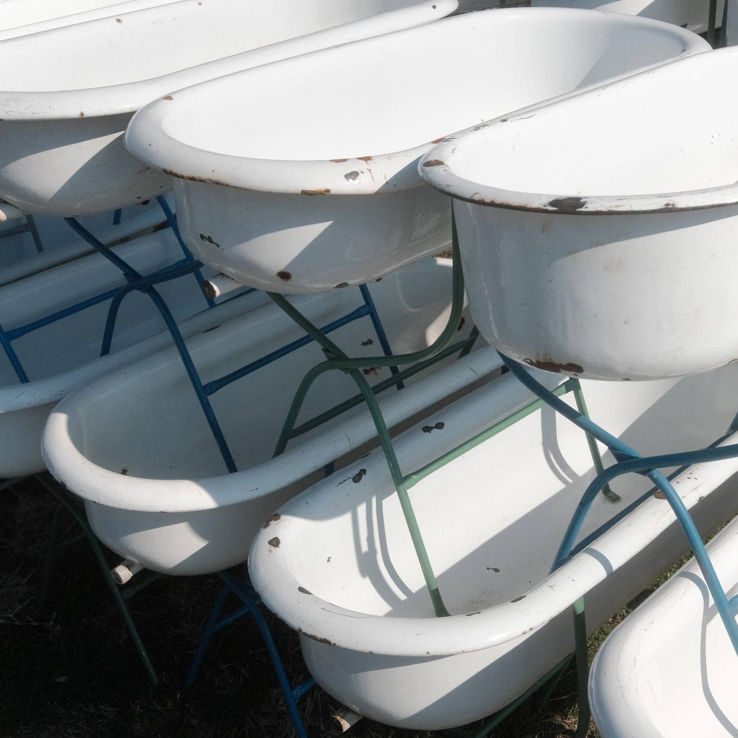 Golden Oldies Antiques - Antique Hungarian Baby Bathtub w/ Stand