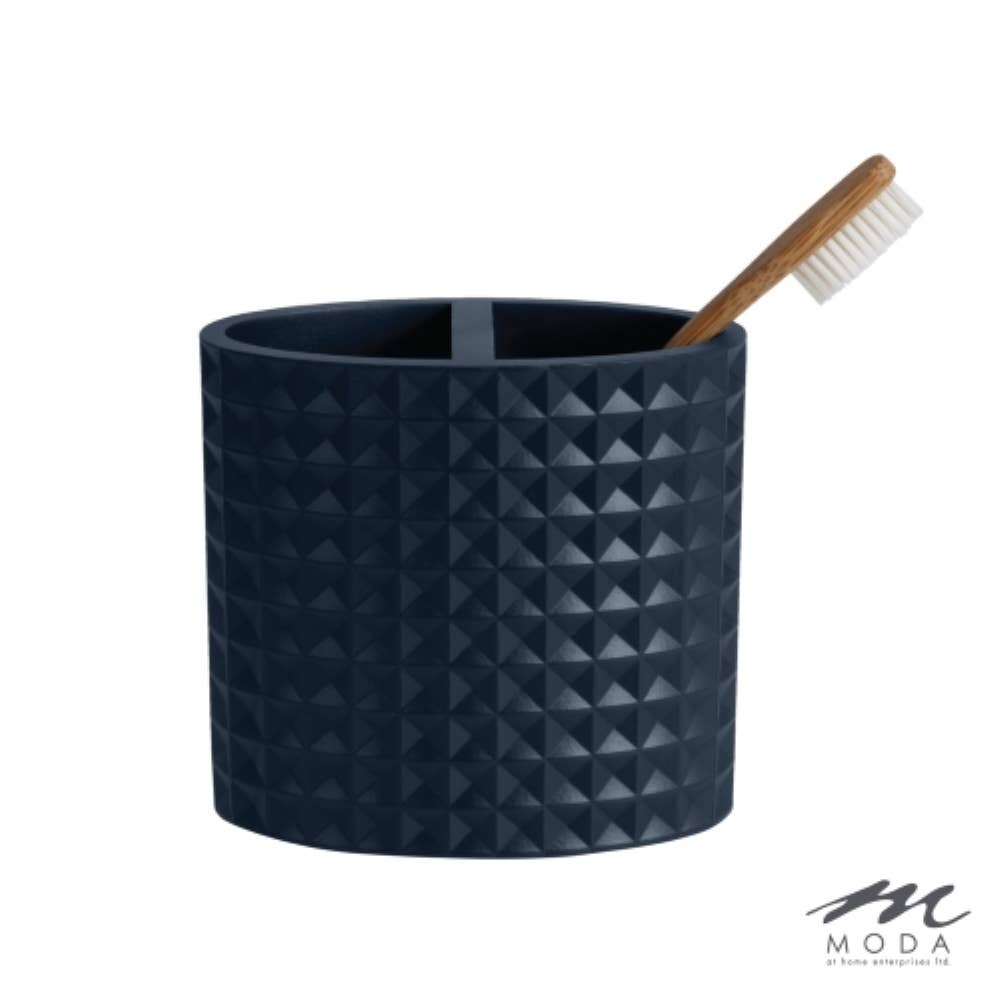 Moda at Home Enterprises, Ltd - Braemar Toothbrush Holder Resin : Navy Blue