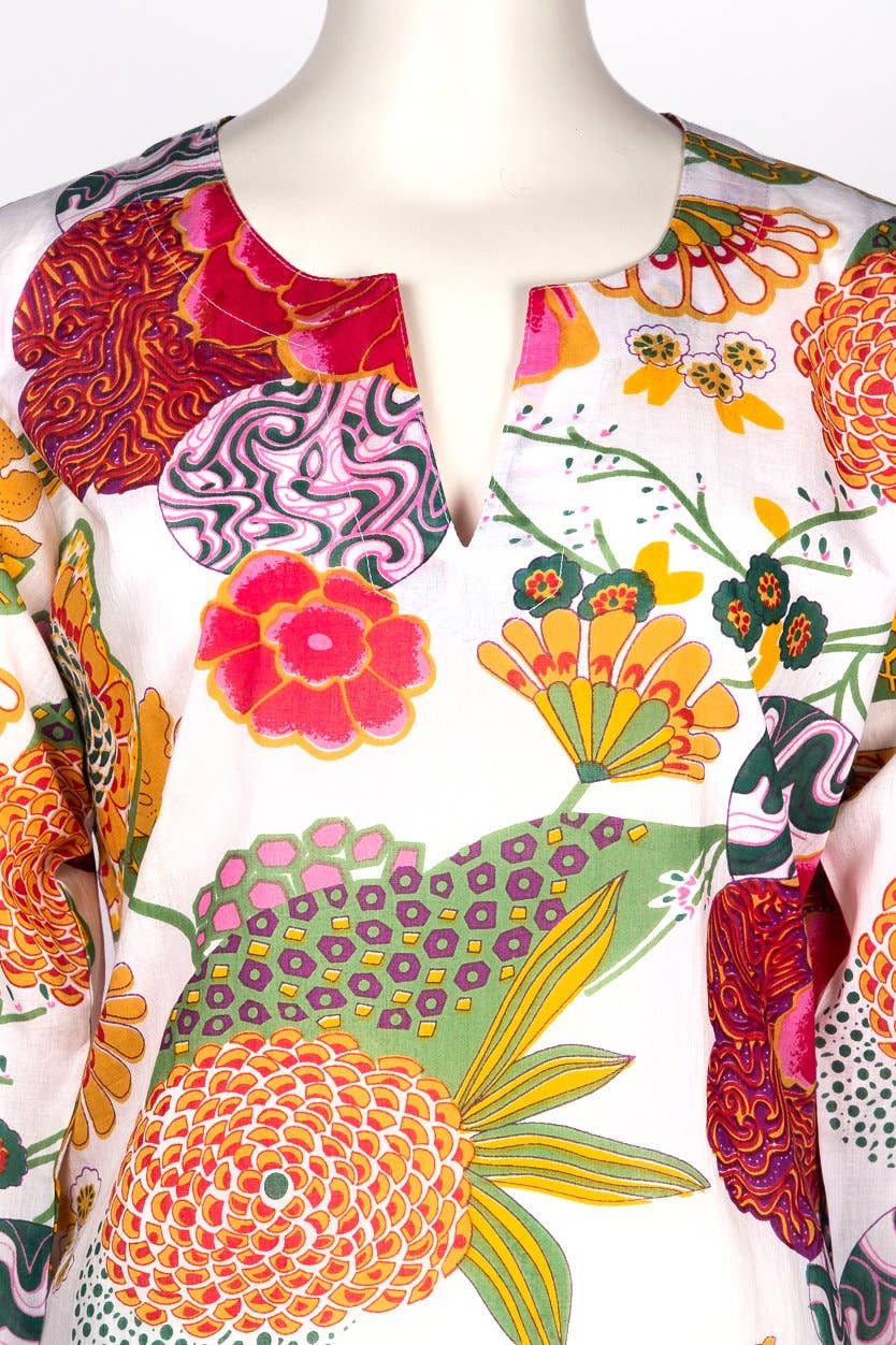 Dolma - Garden Tunic: Small / White-Multi