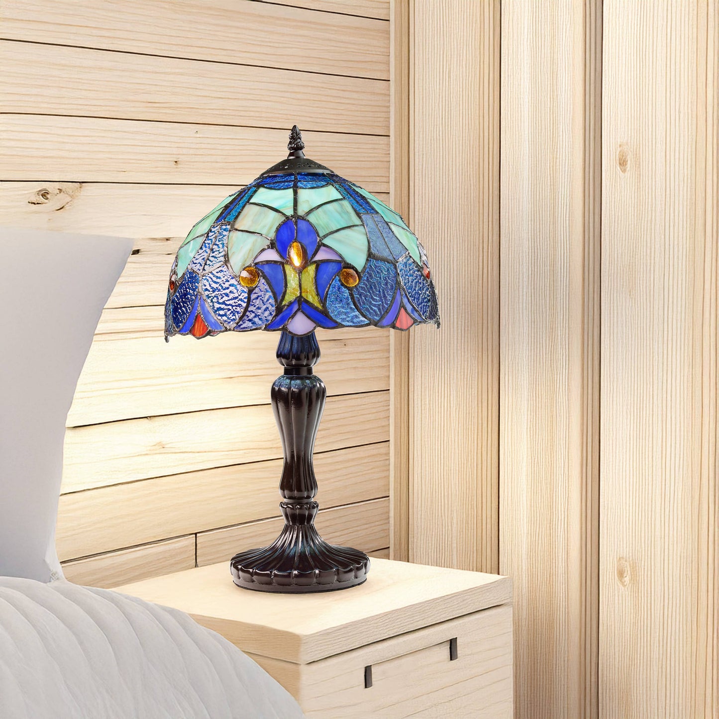 River of Goods - 17"H Halston Candlestick Base Dome Shade Table Lamp