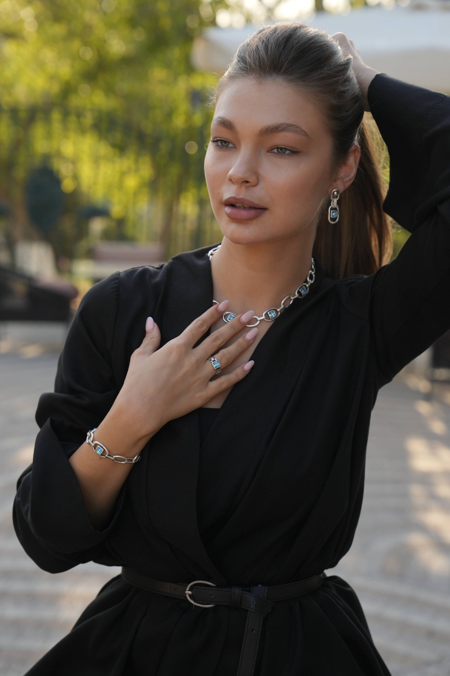 Chanour - Handmade Crystal Pewter Earrings - 1802