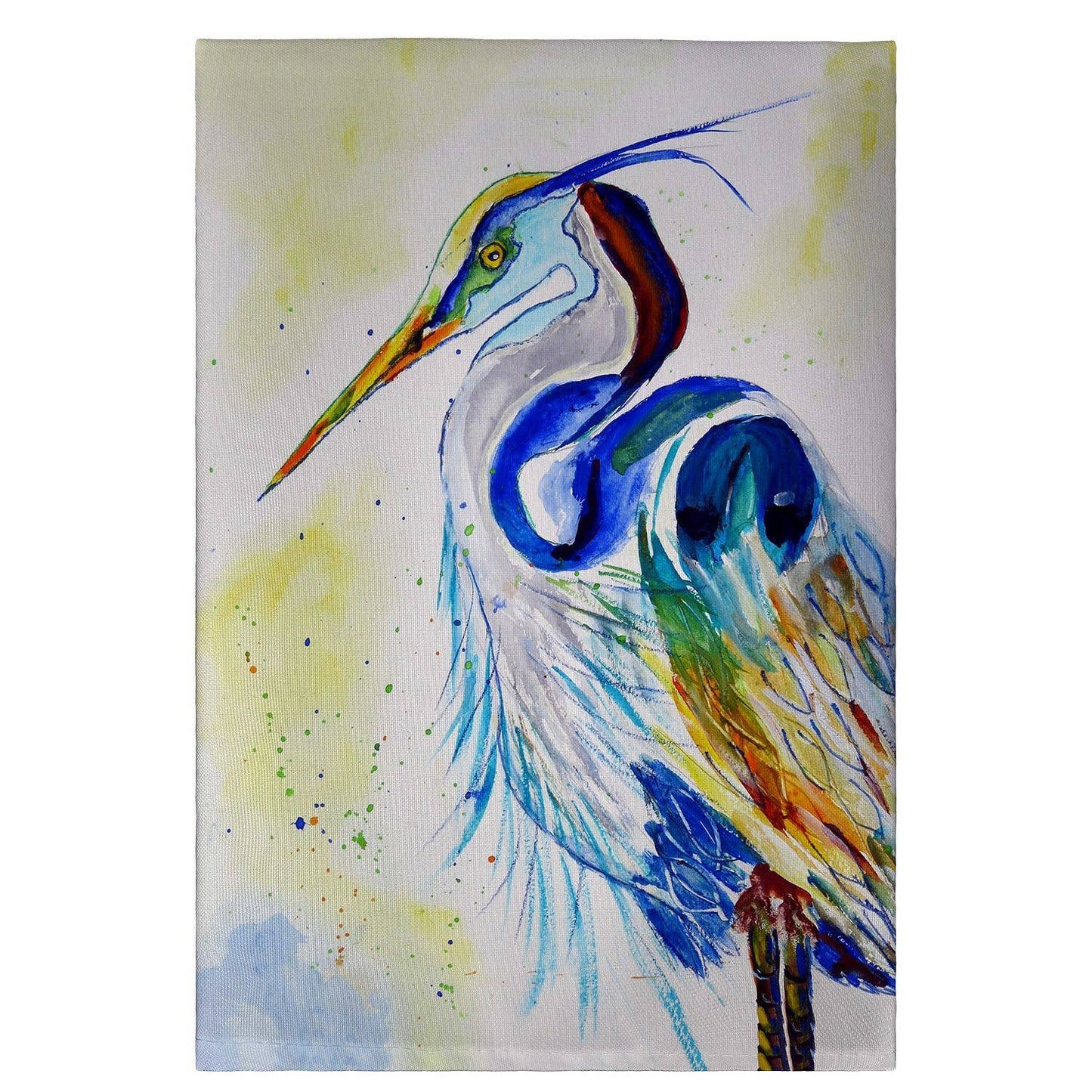 Betsy Drake Interiors - Watercolor Heron Guest Towel