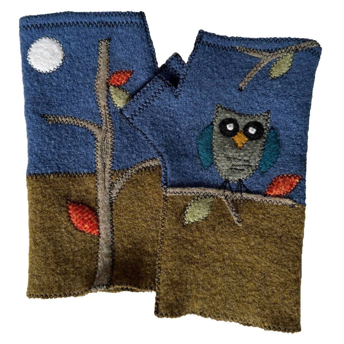 Woolflower - FG080 Hoot Fingerless Gloves