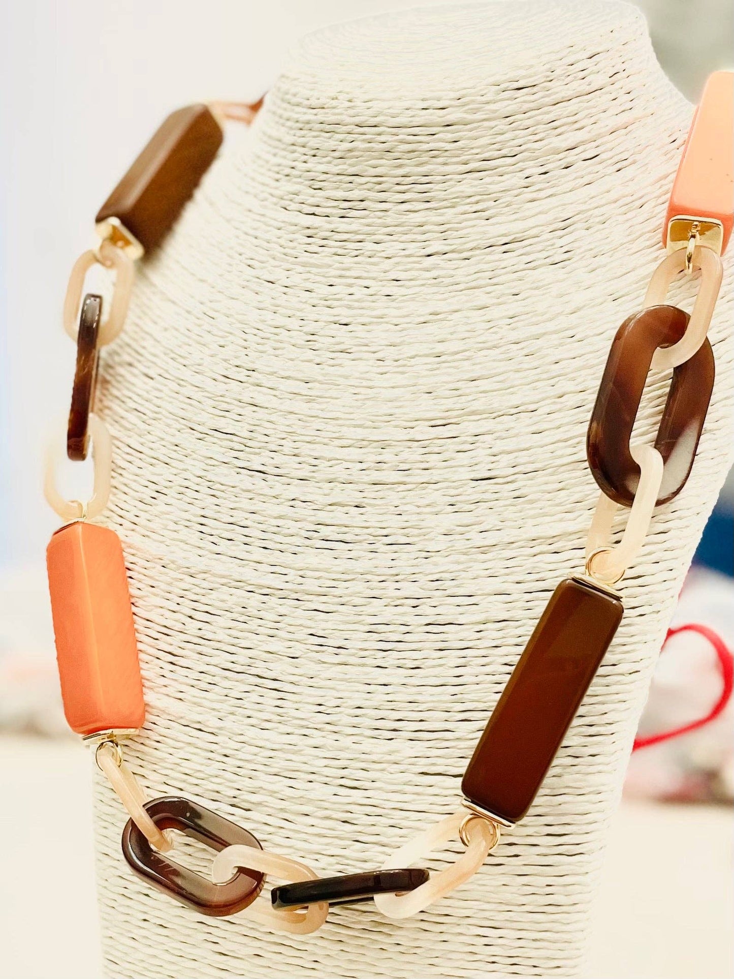 TWO FORTY TWO - CHIC - Long Block & Link (brown/orange) NK556