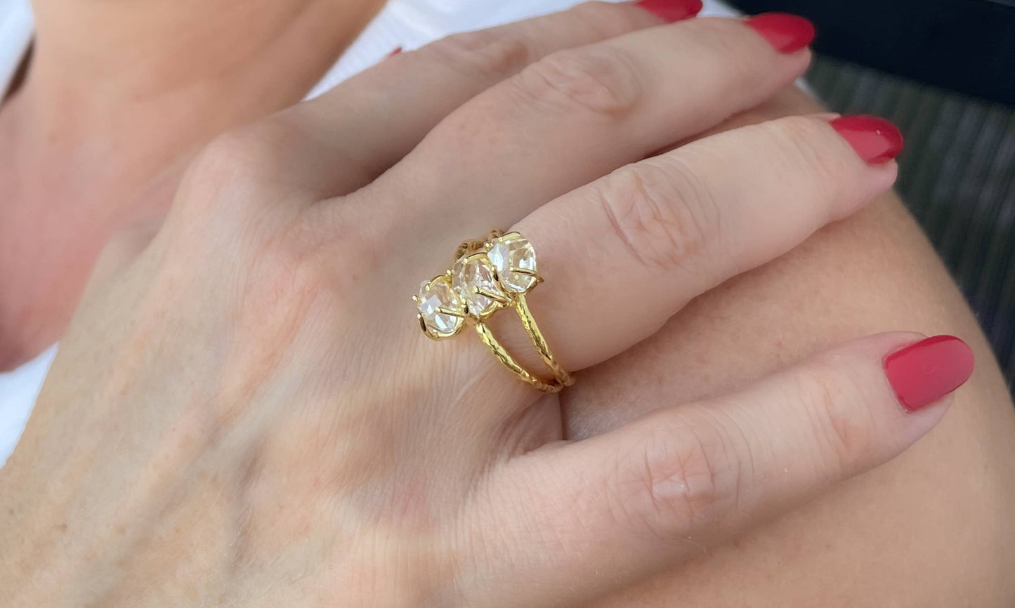 AJS Design Studio - Herkimer Diamond Ring: Size 8