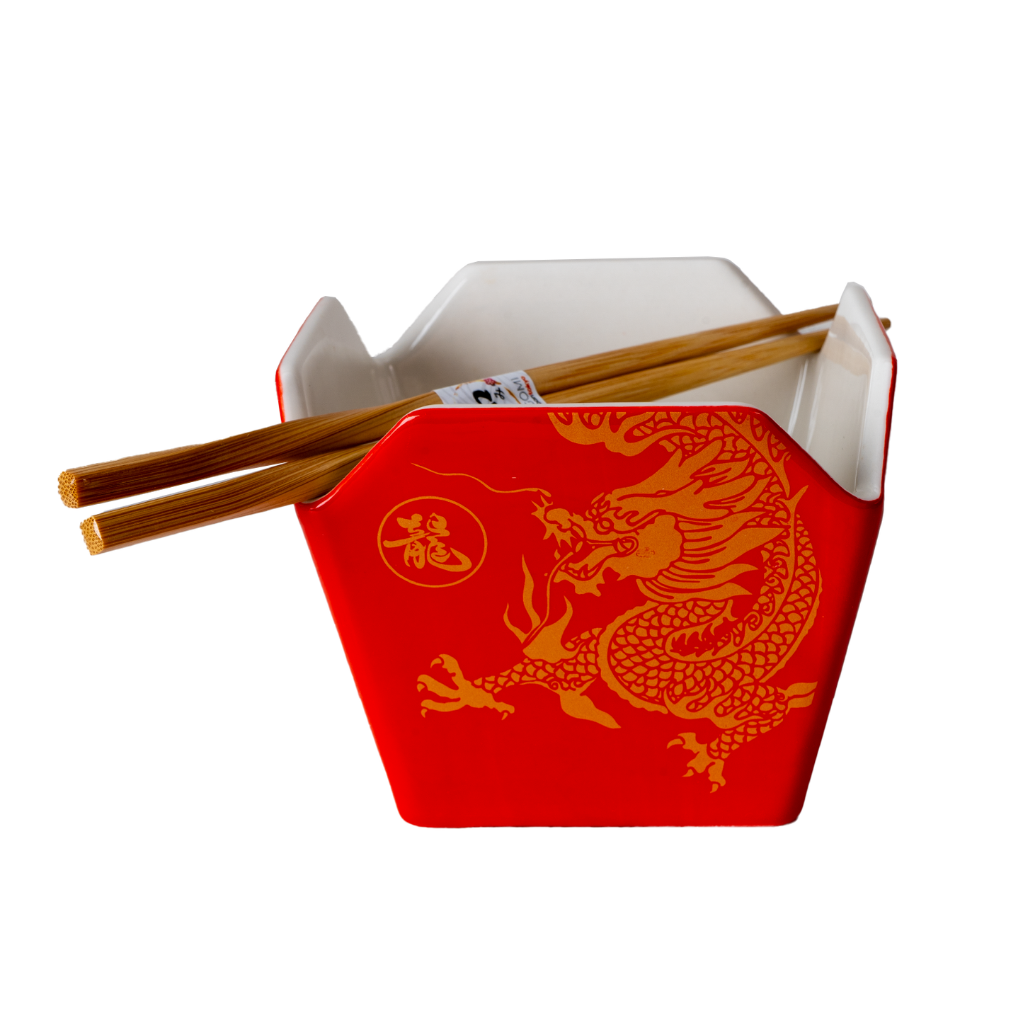 Urban Tokyo - 16oz 5"W x 4"H Takeout Box Serving Bowl With Chopsticks Dragon (1/24)