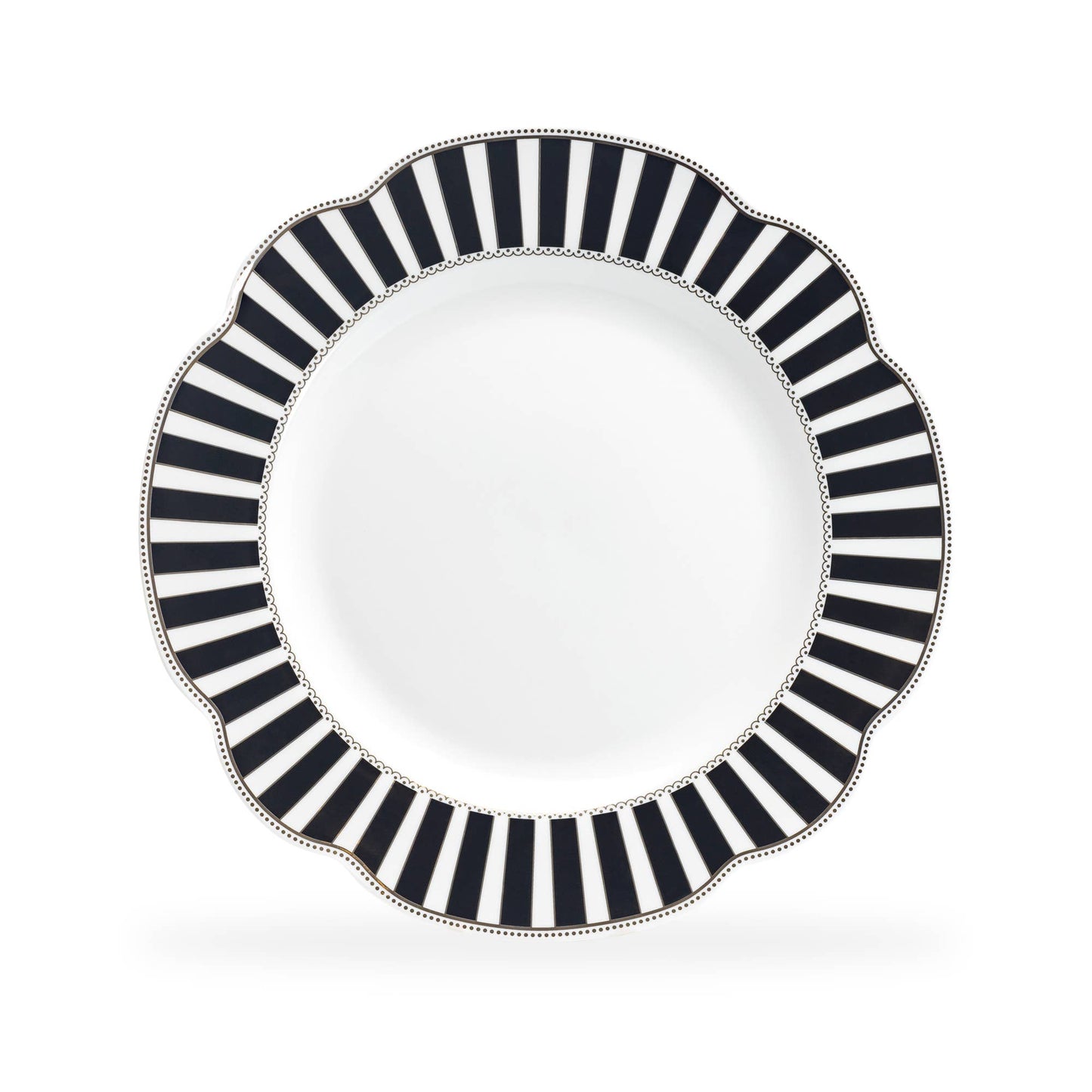 Grace Teaware - Josephine Black Stripes Fine Porcelain Dinner Plate