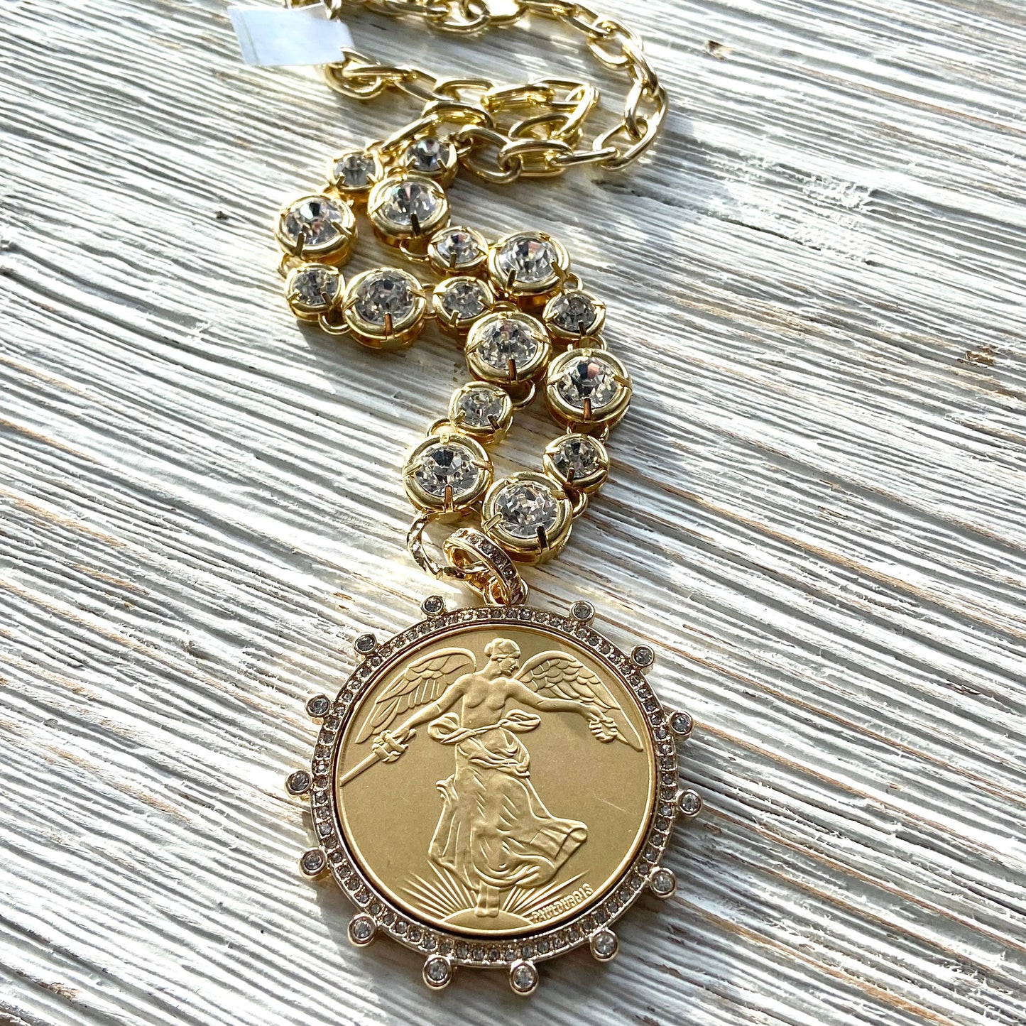 VB&CO Designs Handmade Jewelry - Gold french peace coin jewelry boutique style