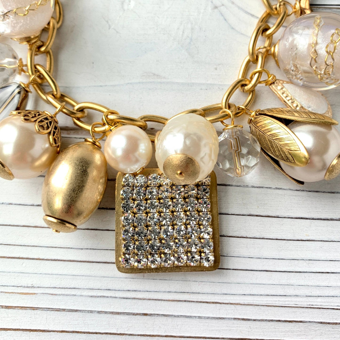 Lenora Dame - Classic Pearl Bauble Charm Bracelet