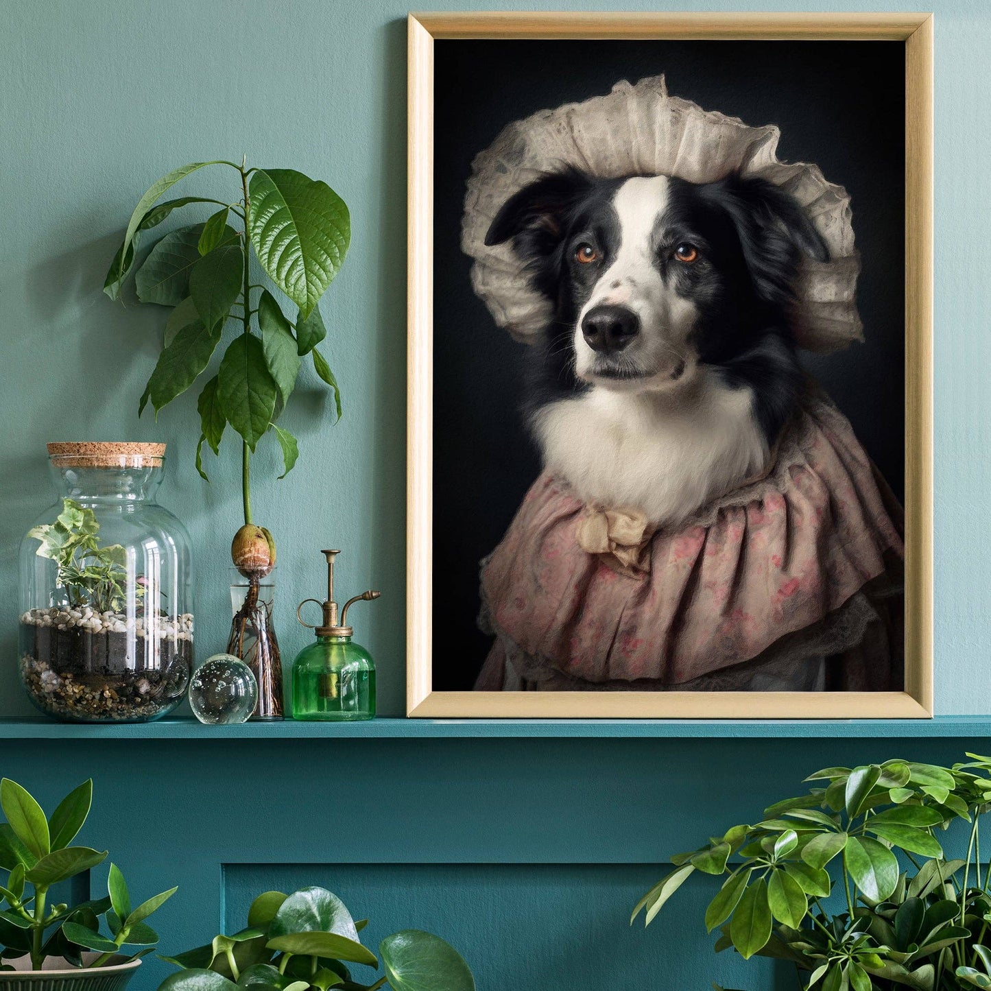 Ink & Drop - Border Collie Dog Portrait Print: 11 ¾ x 15 ¾ in | 30x40 cm / Matte