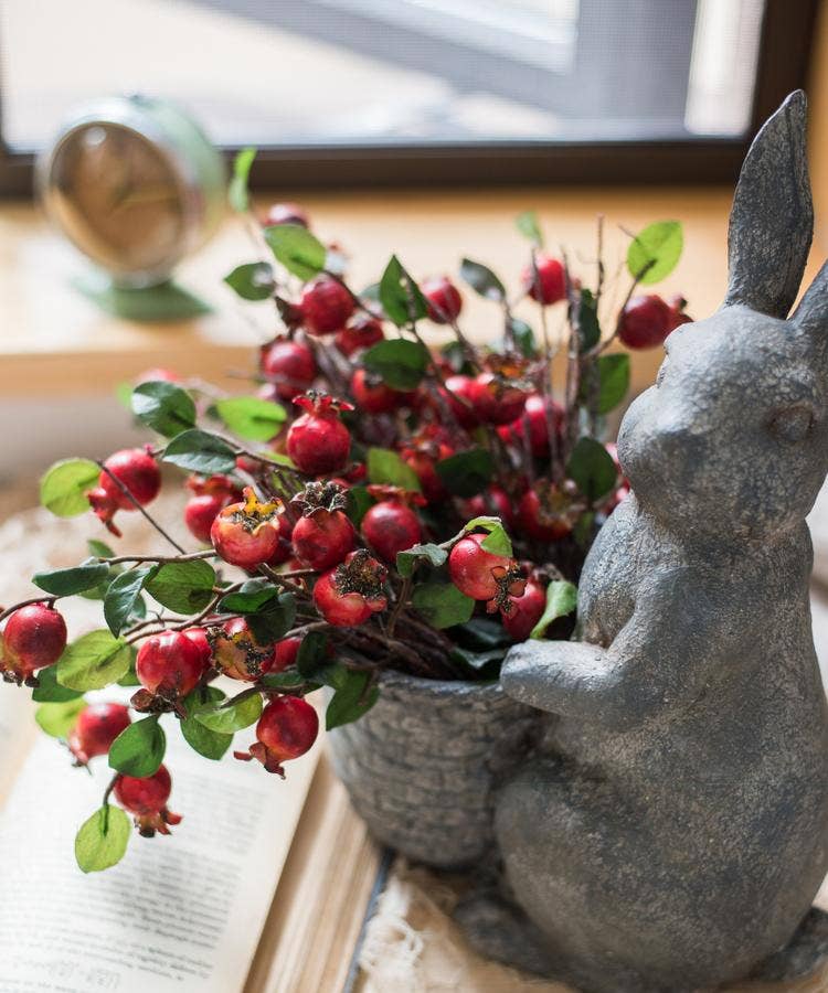 Rustic Reach - Artificial Fruit Pomegranate Fruit Bouquet 12" Tall: One Bouquet
