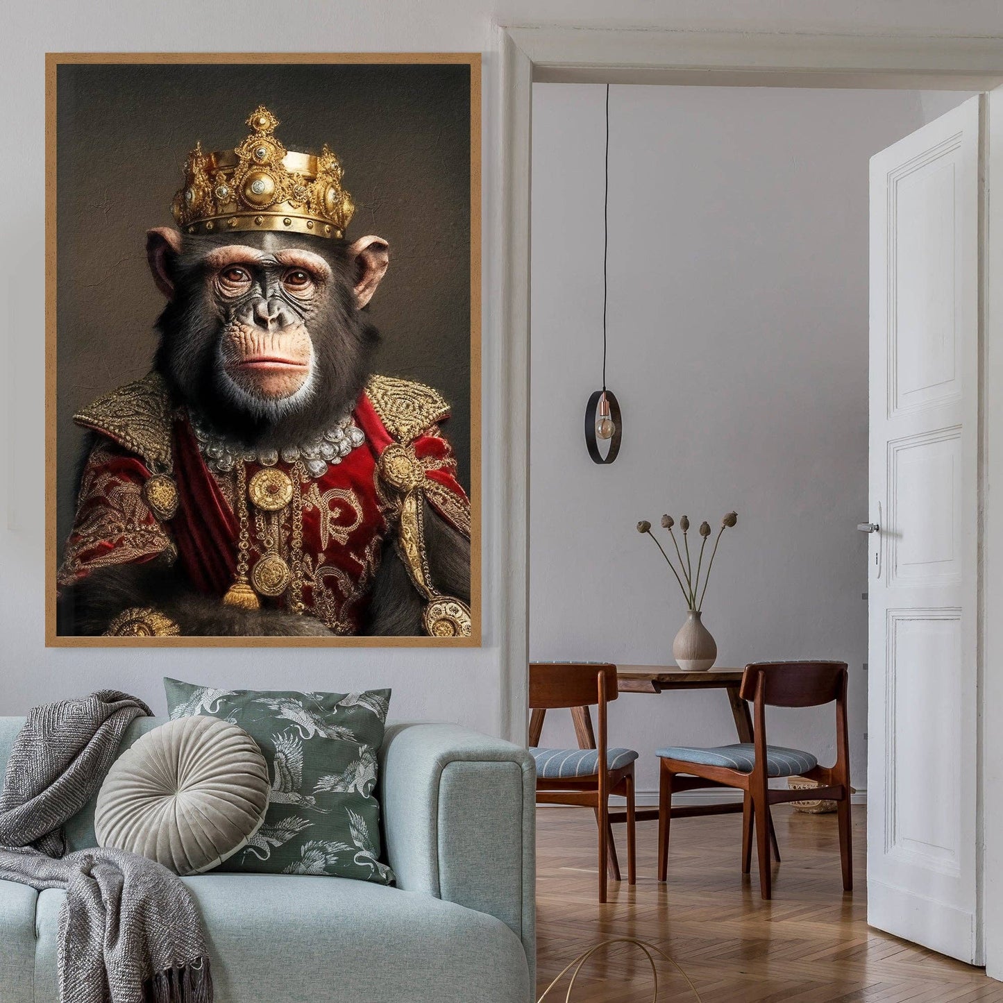 Ink & Drop - Chimpanzee Animal Portrait Print: 11 ¾ x 15 ¾ in | 30x40 cm / Matte
