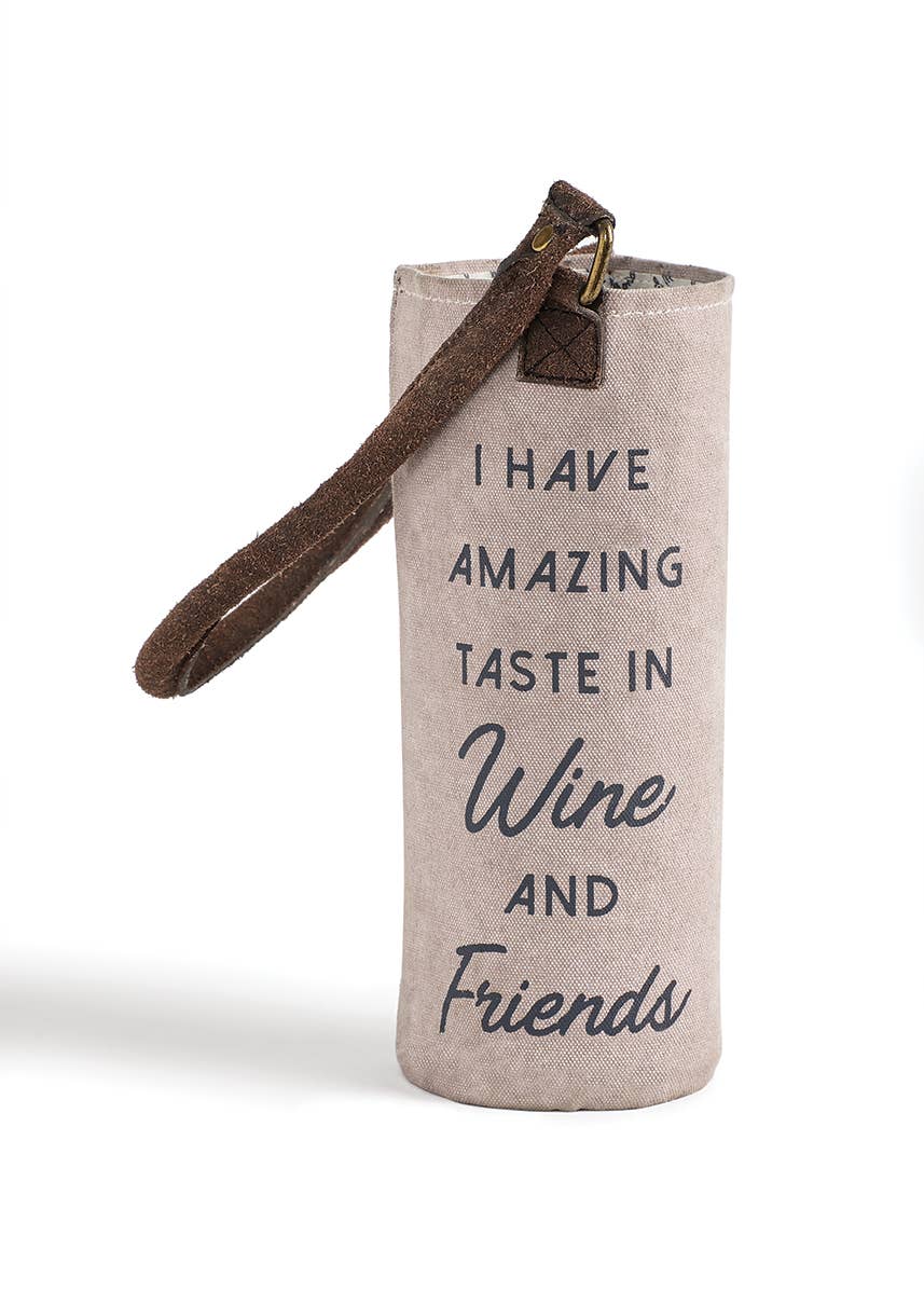 Mona B. - Amazing Up-Cycled Canvas and Leather Wine Tote Bag