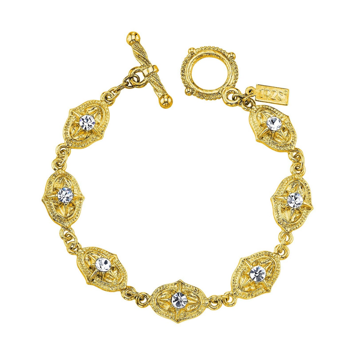 1928 Jewelry - 1928 Jewelry Starburst Crystal Clear Toggle Bracelet