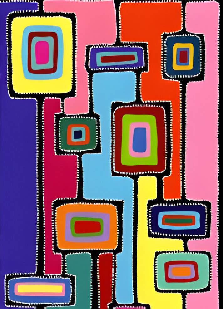 KikiSol - Bright Geos Cotton Modal Scarf