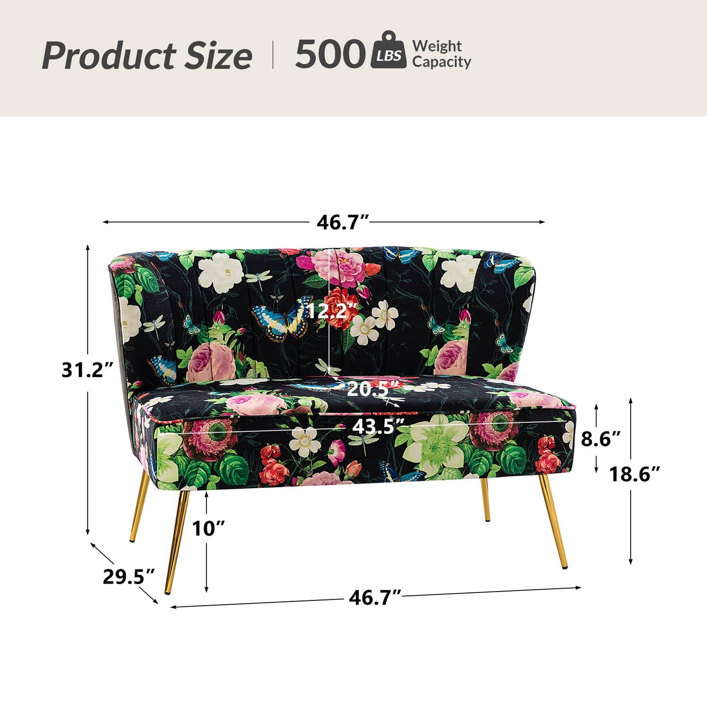 Karat Home - Cuneo Loveseat: Blue