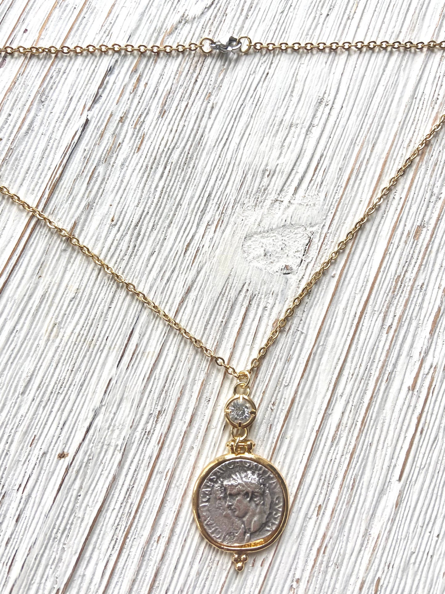 VB&CO Designs Handmade Jewelry - Greek coin necklace non tarnishing jewelry boutique