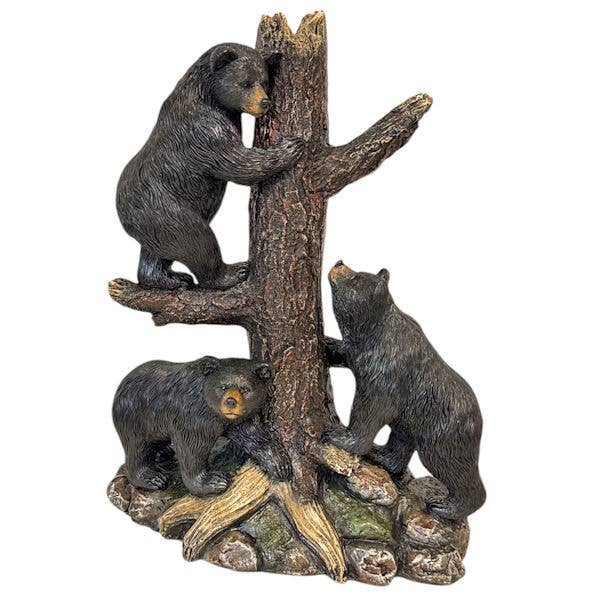 De Leon Collections - Woodland Bear Family Climbing Tree – Rustic Cabin Mantel