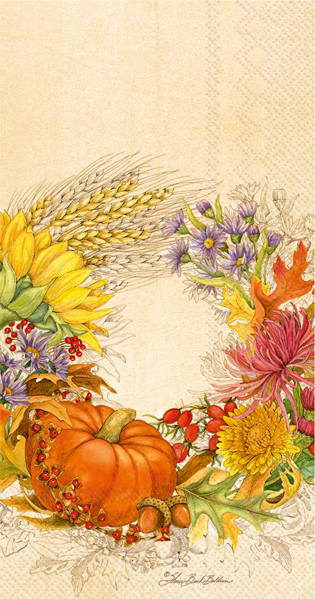 Boston International - Paper Guest Towels 16 ct Beautiful Harvest Fall/Thanksgiving