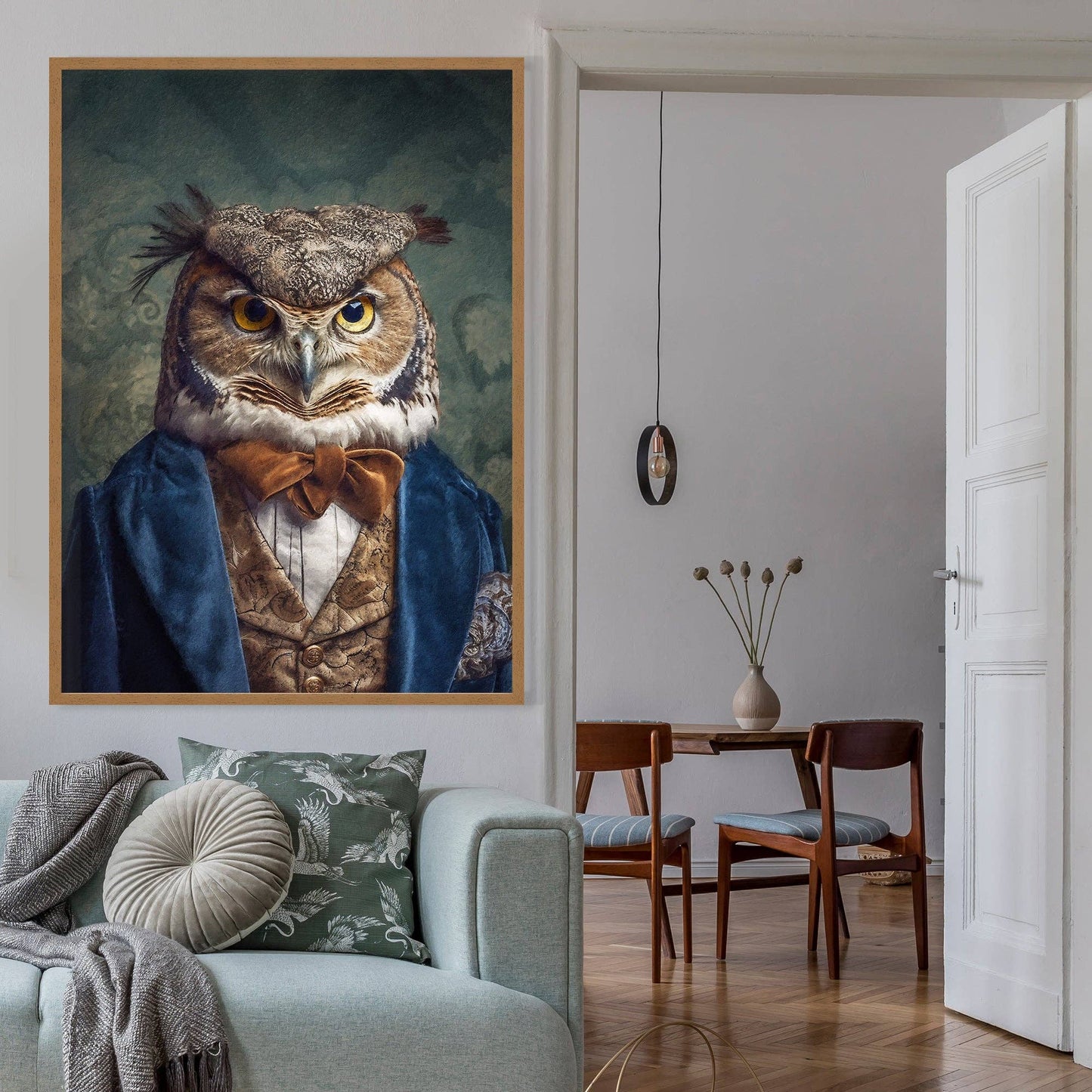 Ink & Drop - Owl Animal Portrait Print: 11 ¾ x 15 ¾ in | 30x40 cm / Matte