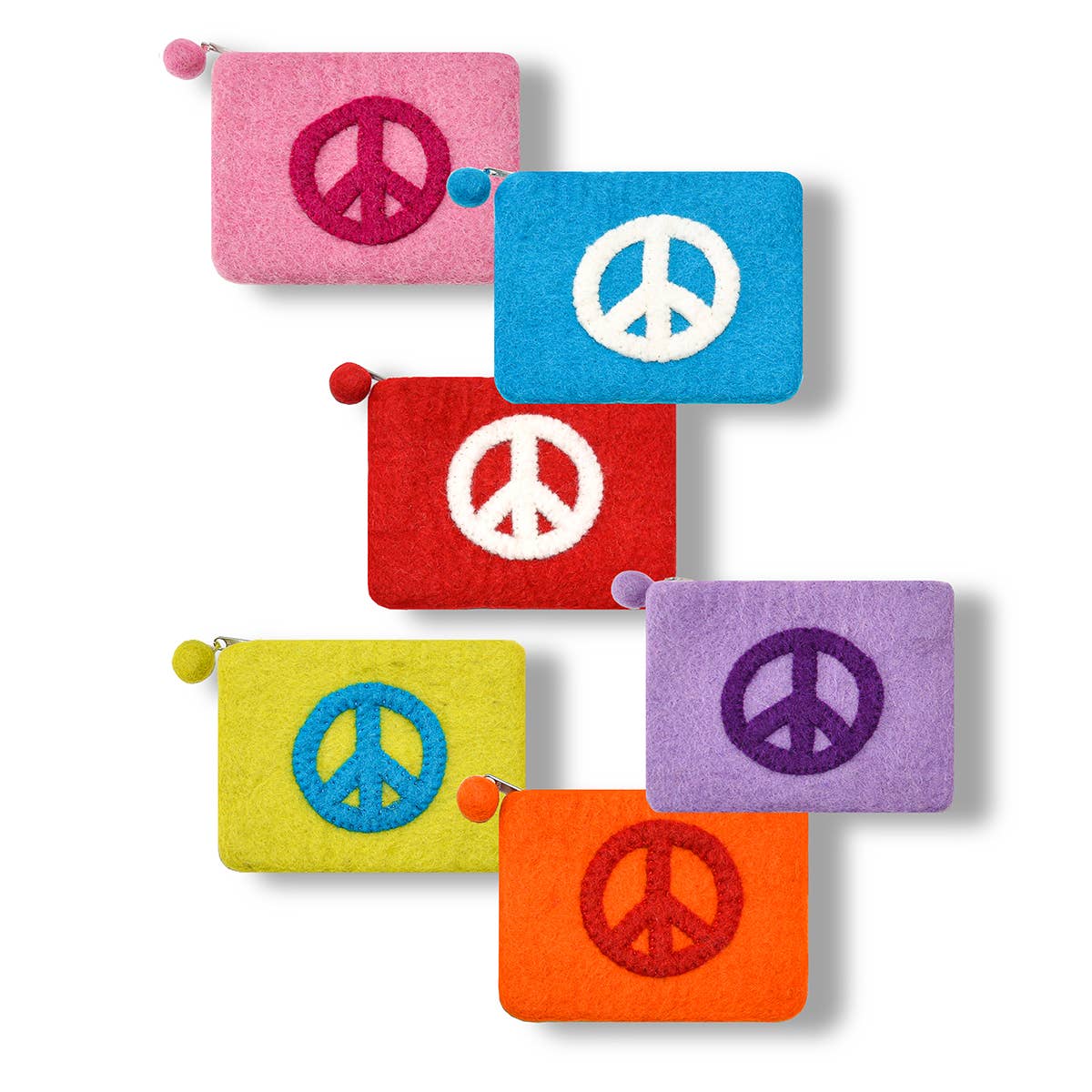 BNB Crafts Inc. - Peace Design Coin Purse: Red