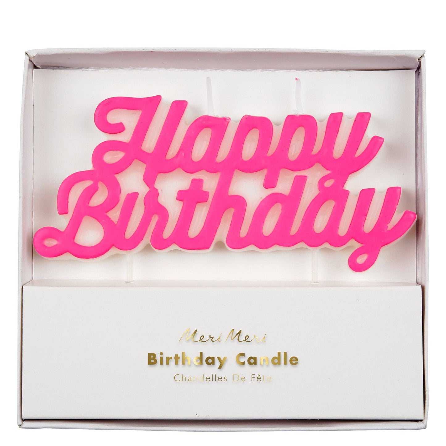 Meri Meri - Pink Happy Birthday Candle