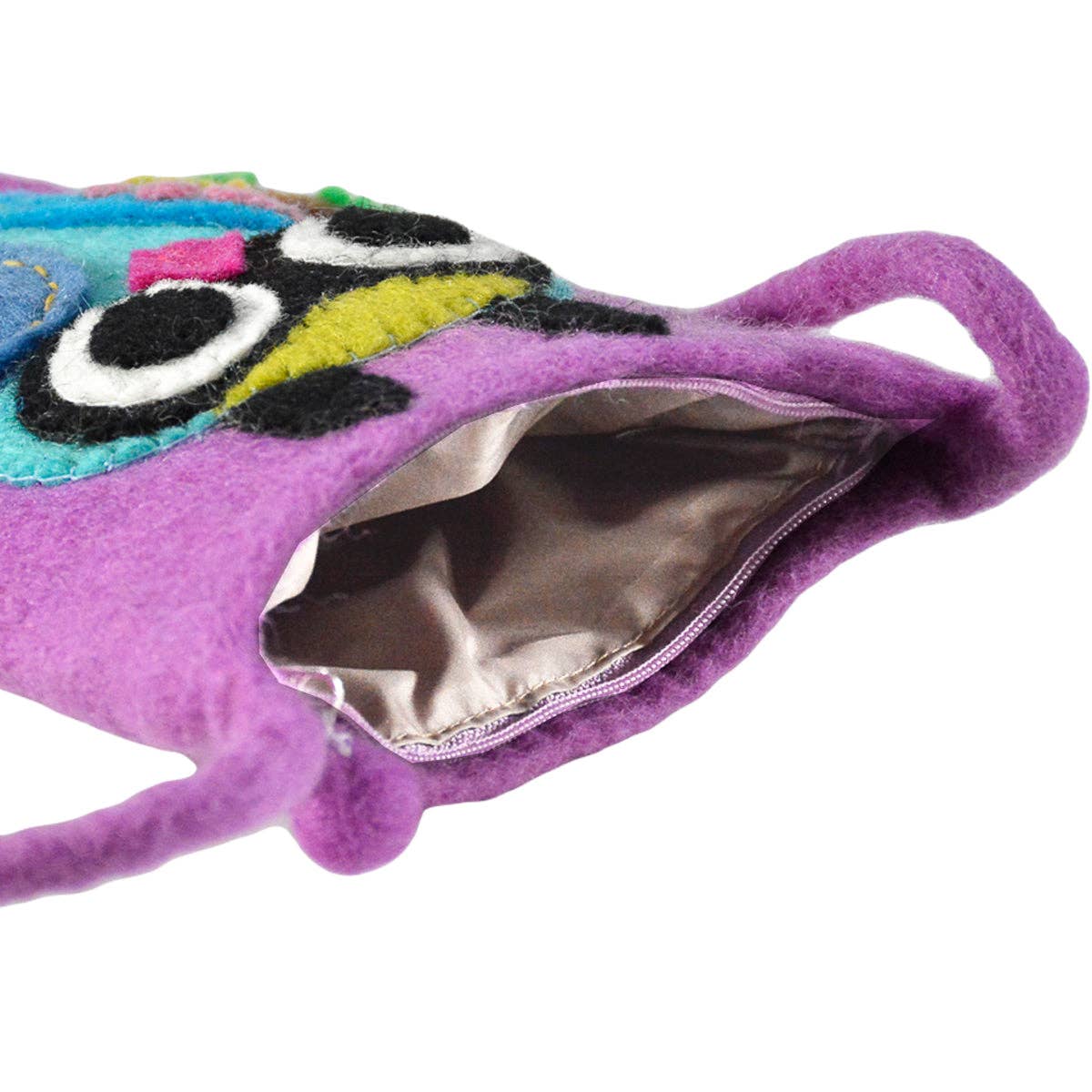 BNB Crafts Inc. - Big Eyed Owl on the branch Cross-Body Bag: Purple