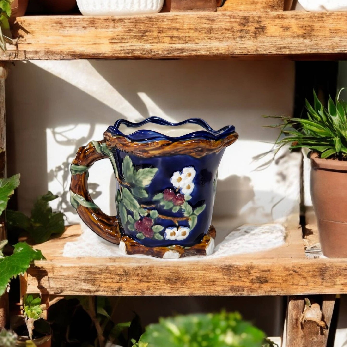 AA Importing - Majolica Strawberry Pitcher