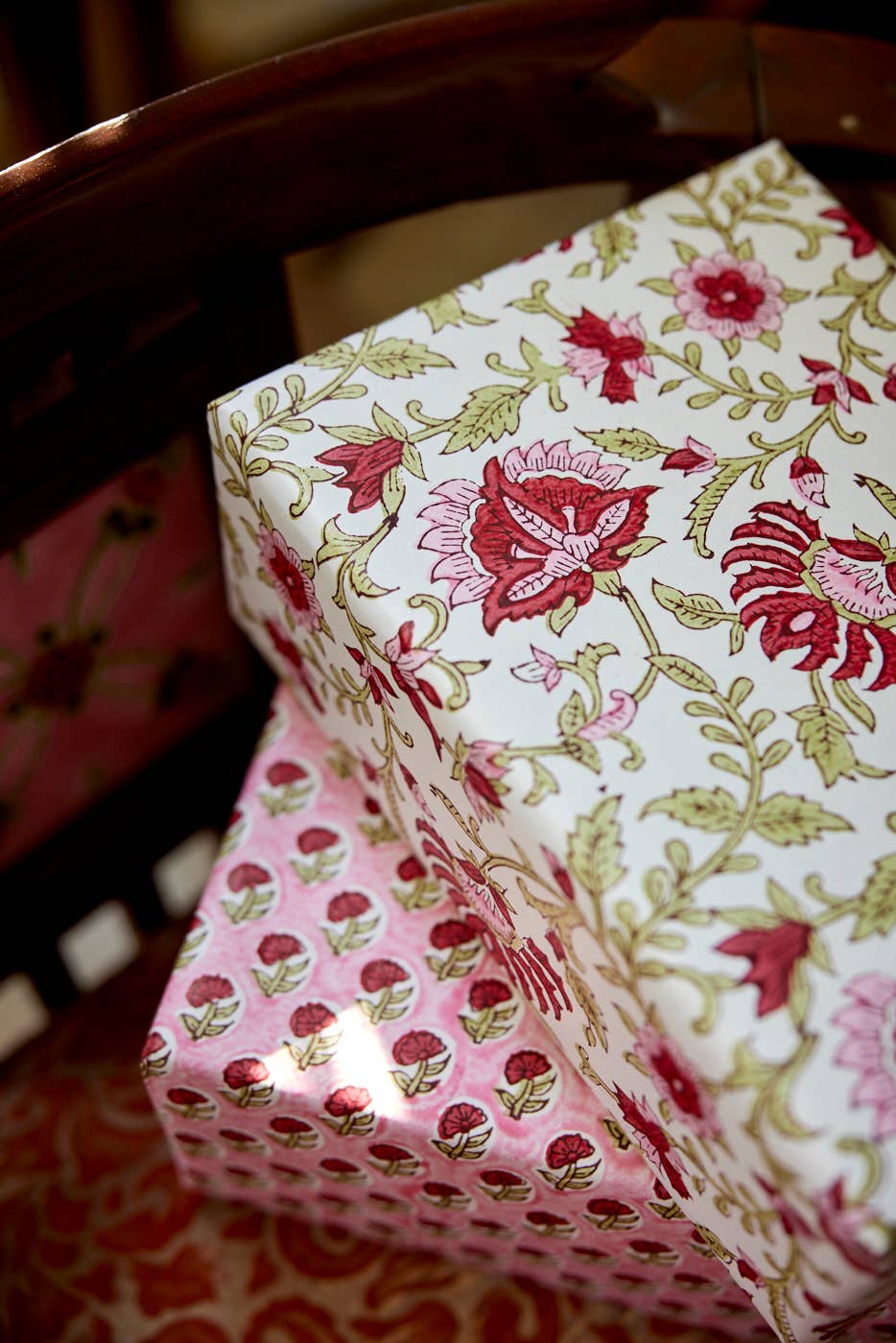 Paper Mirchi - Hand Block Printed Gift Wrap Sheets - Flora Festive Mix