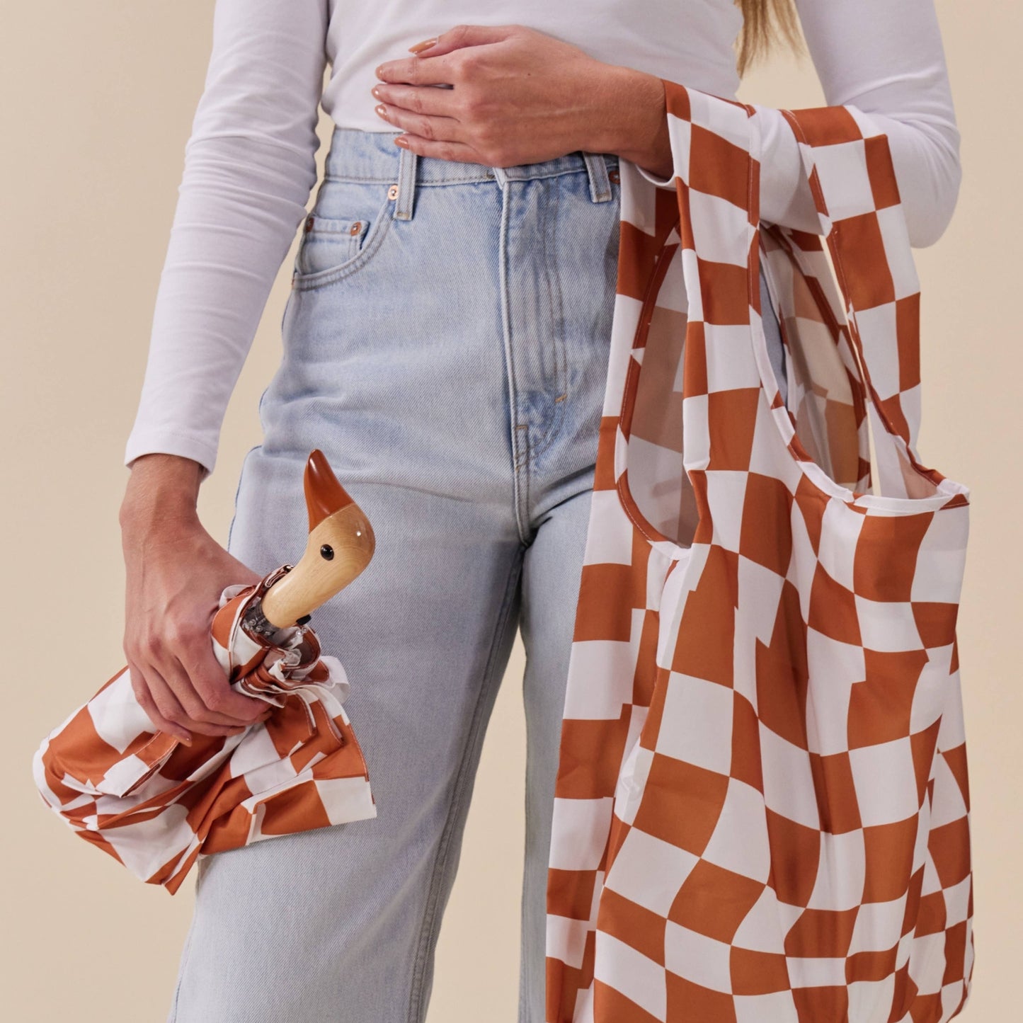 Original Duckhead US - Peanut Butter Checkers Eco-Friendly Umbrella