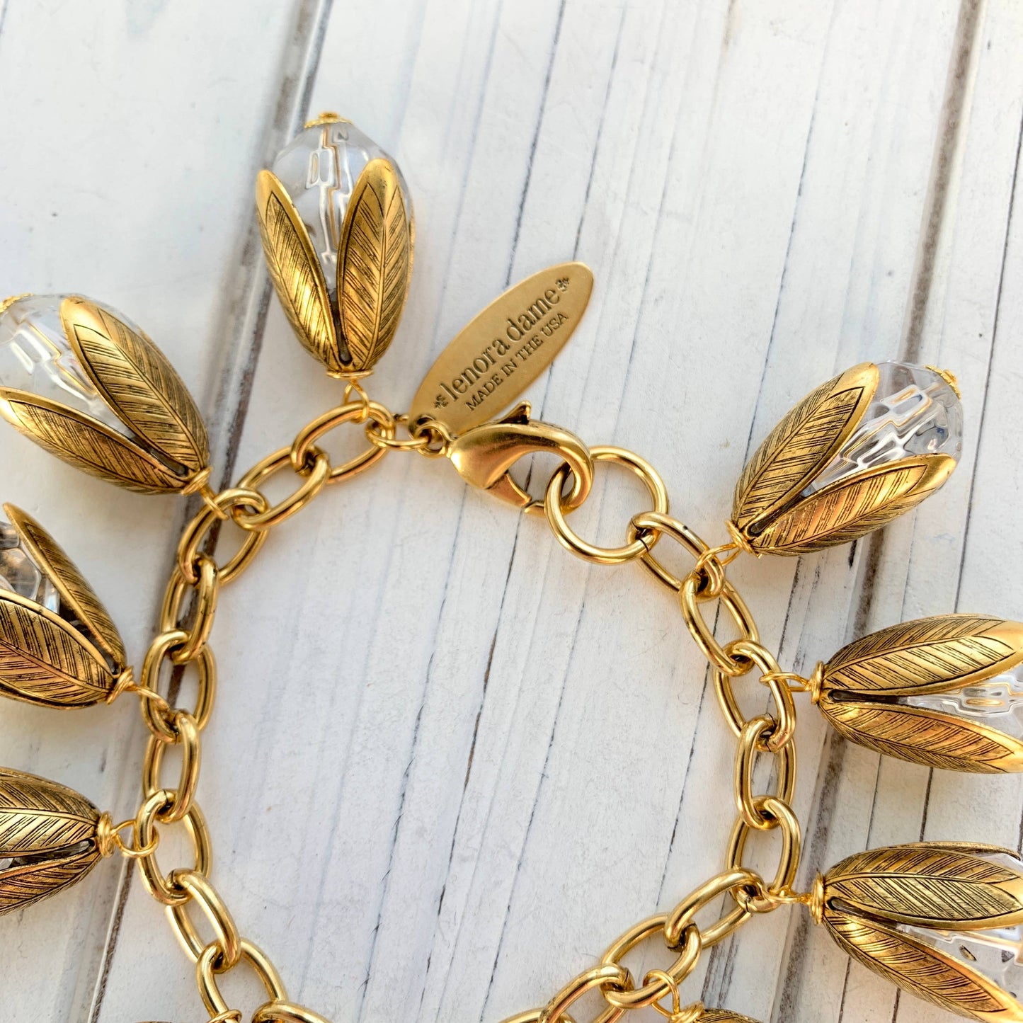 Lenora Dame - The Classic Bead Cap Bracelet - Lucite