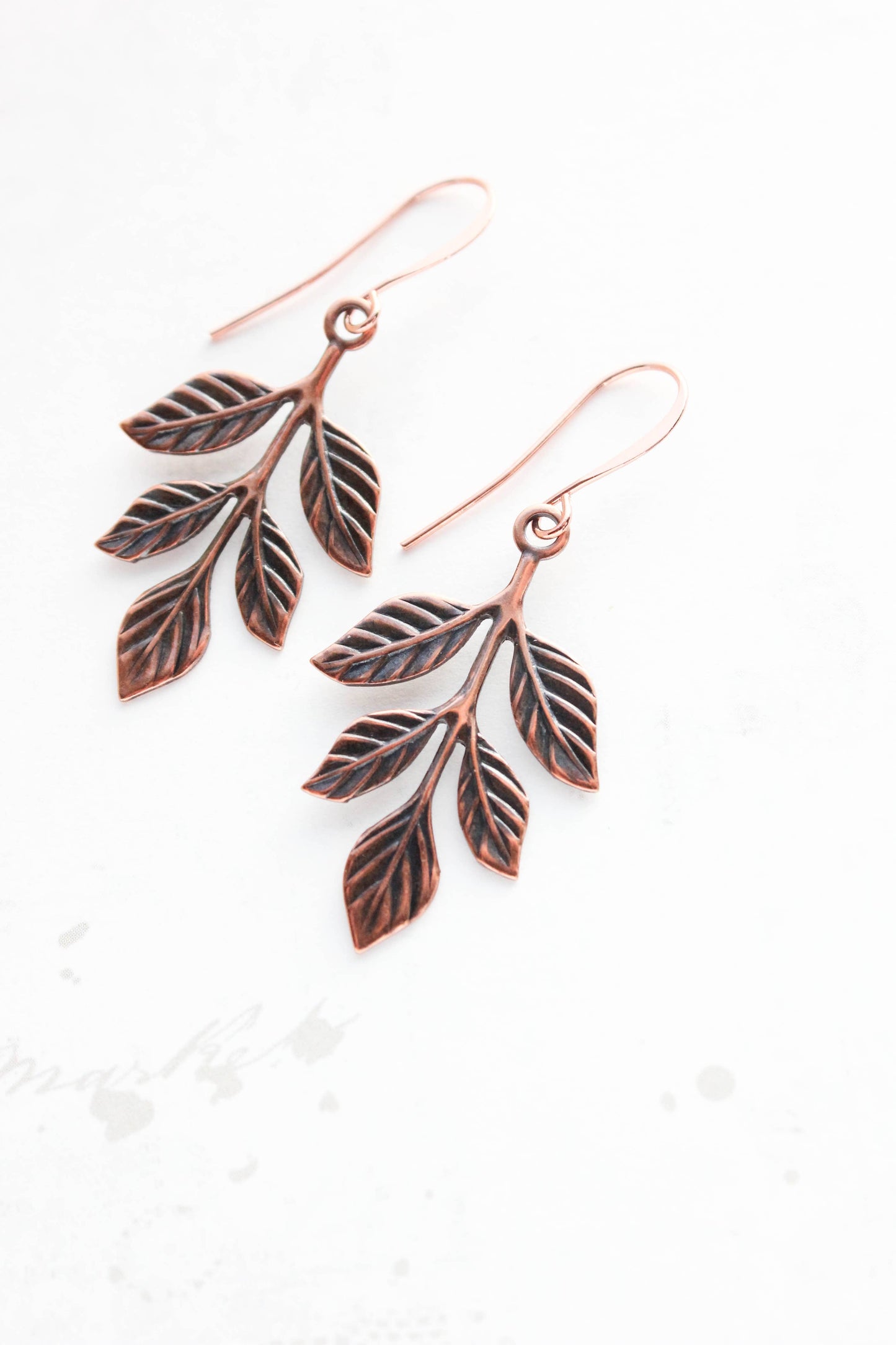 A Pocket of Posies - Copper Patina Branch Earrings (2 styles): Antiqued Copper