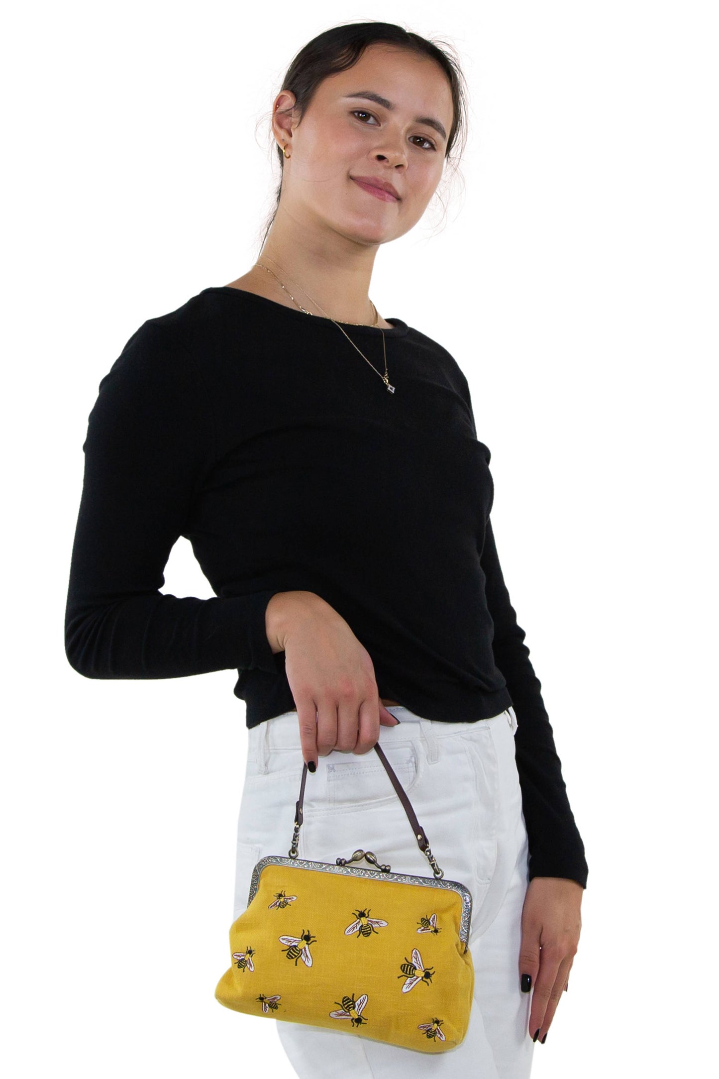 COMECO INC - Bees Kisslock Bag: Black