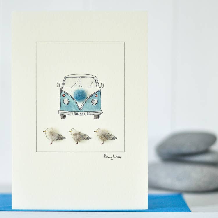Papersheep UK - Campervan and Gulls Greeting Card | Card for Him | Male