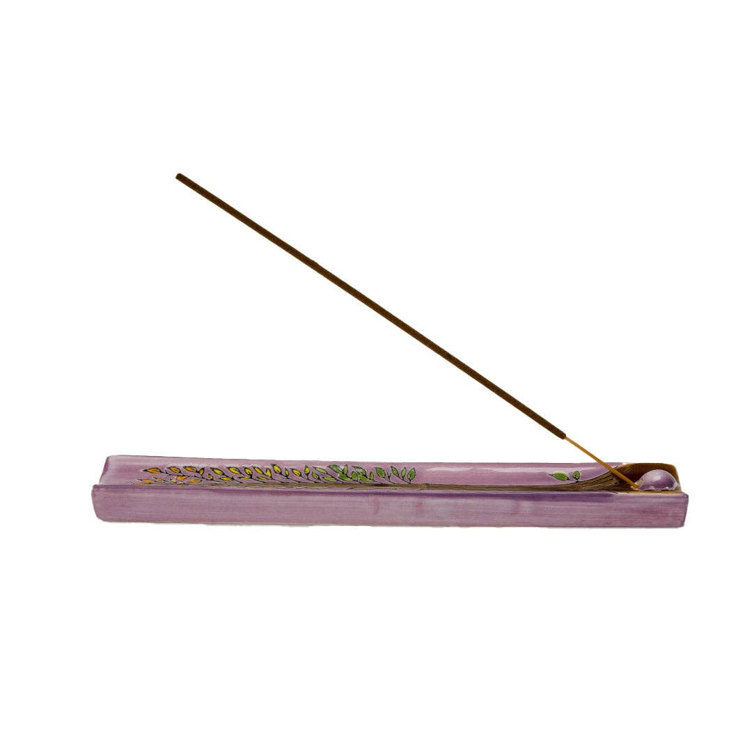 Urban Tokyo - Handpainted Ceramic Incense Holder 9 inch L Tree of Life (1/72)