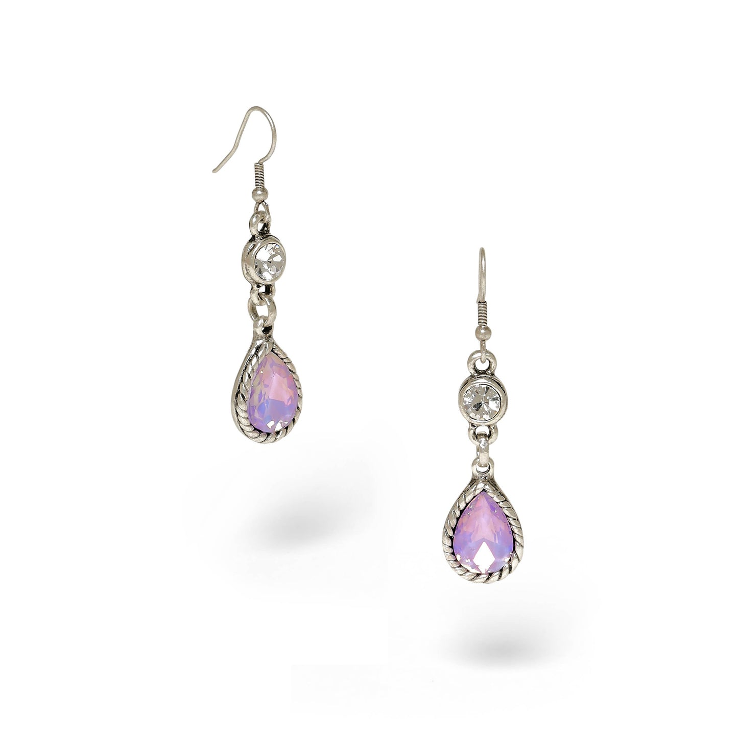 Chanour - Handmade Pewter Earrings With Pink Opal - 1957Pink