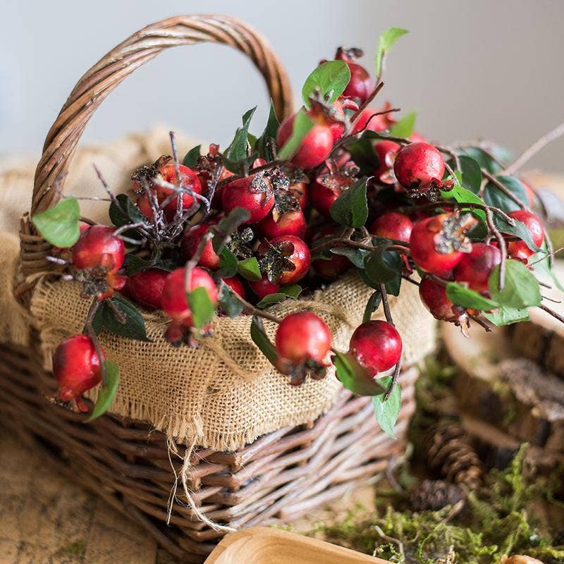 Rustic Reach - Artificial Fruit Pomegranate Fruit Bouquet 12" Tall: One Bouquet
