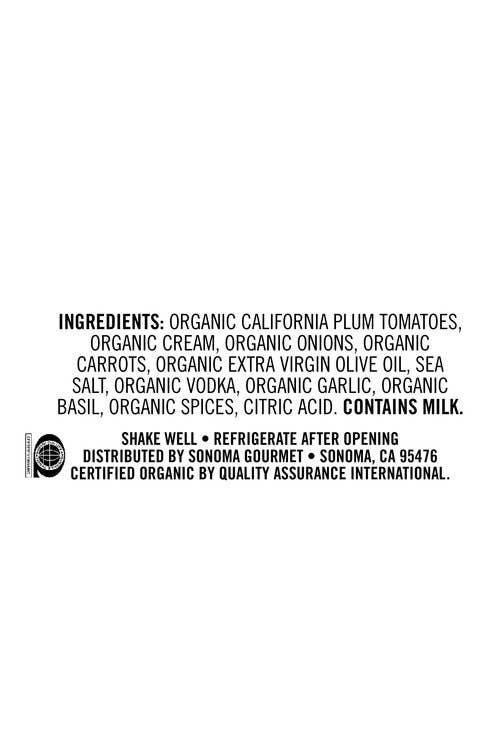 Sonoma Gourmet - Vodka & Cream Pasta Sauce: 25 oz