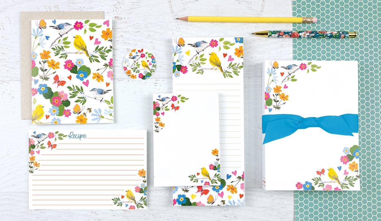 GINA B DESIGNS - Memo Pad - Songbirds & Flowers