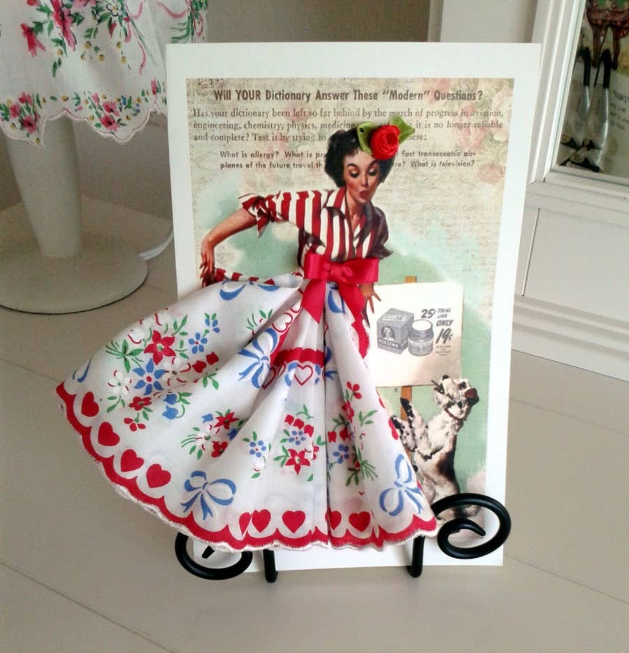 MOMENTS IN THYME - Retro Pinup Keepsake Hanky Card