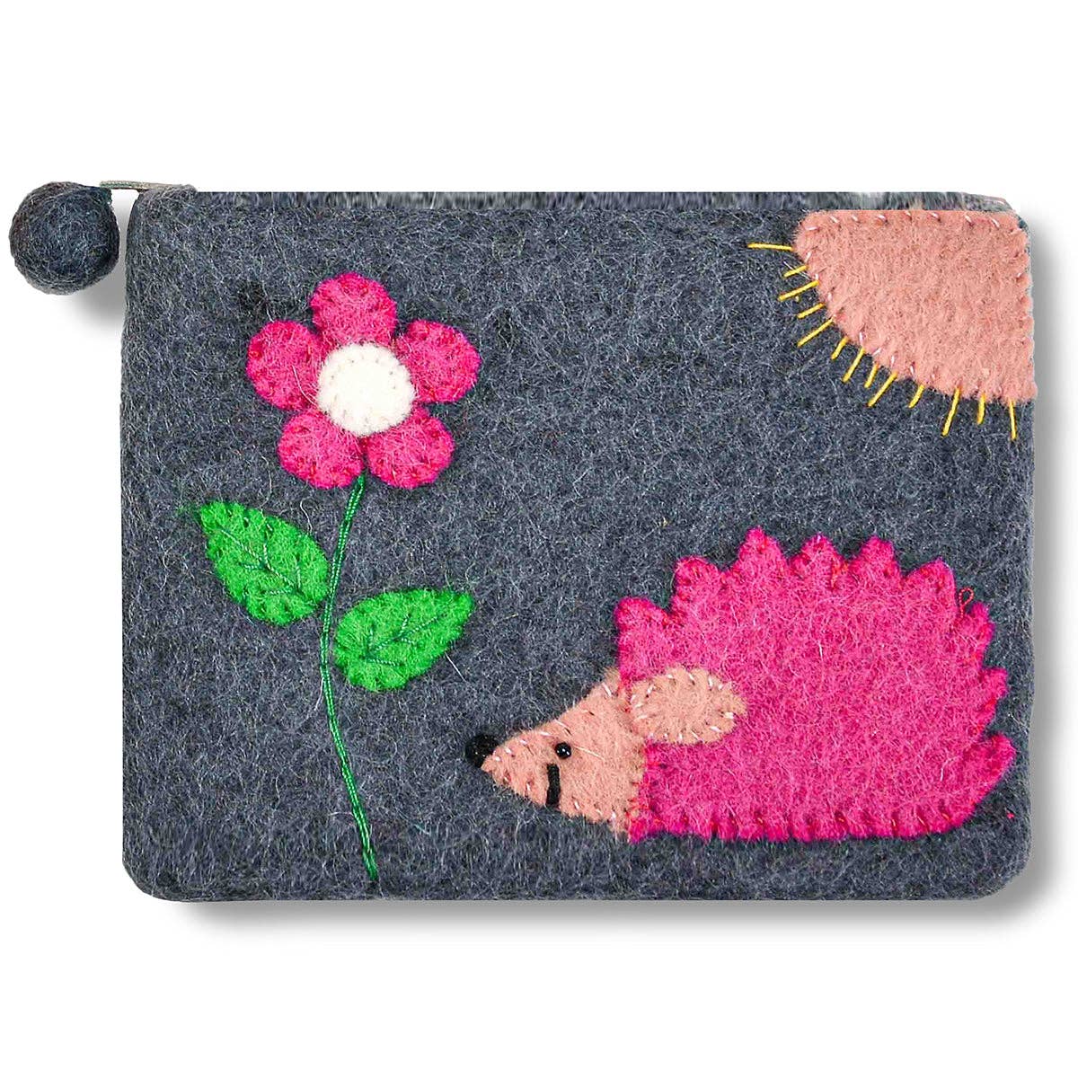 BNB Crafts Inc. - Hedgehog and Flower Coin Purse: Blue