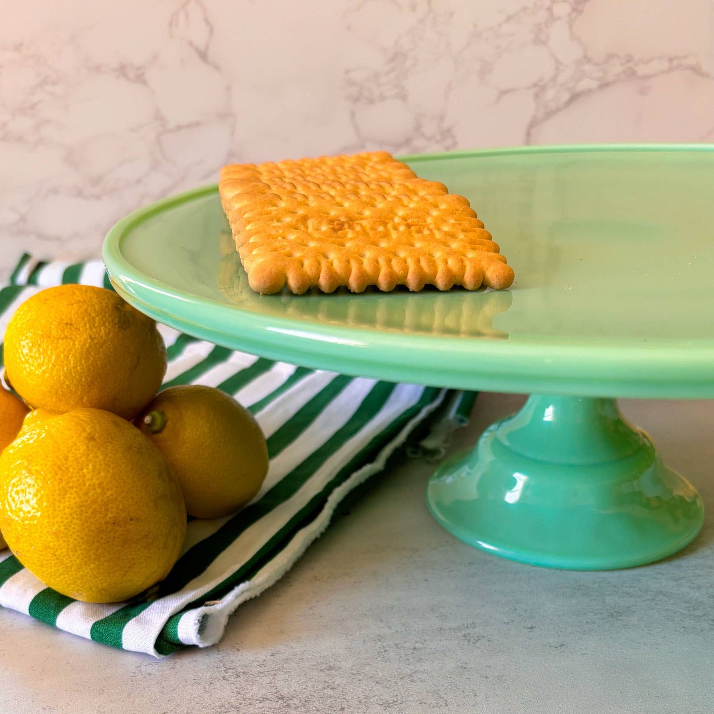 TableCraft Products Company - Jadeite Glass Collection Cake Stand