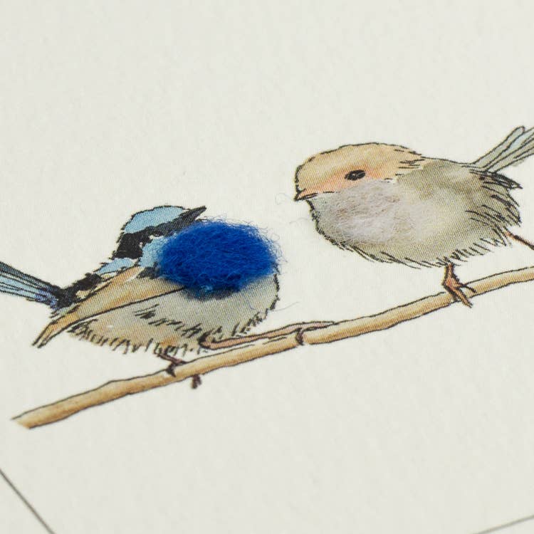 Papersheep UK - Blue Wren Bird Greeting Card | Everyday Greeting Card | 3D
