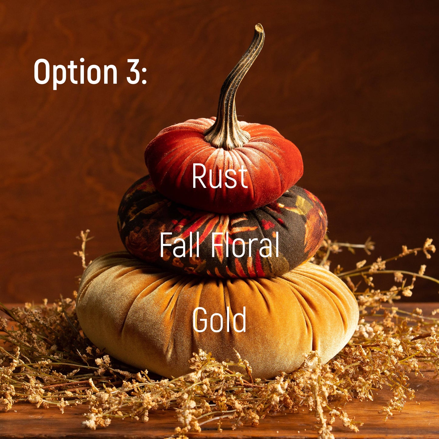Your Heart's Content - Pumpkin Stacked Decor, Centerpiece Statement, Wedding Decor: Option 1: Harvest Bronze Rust