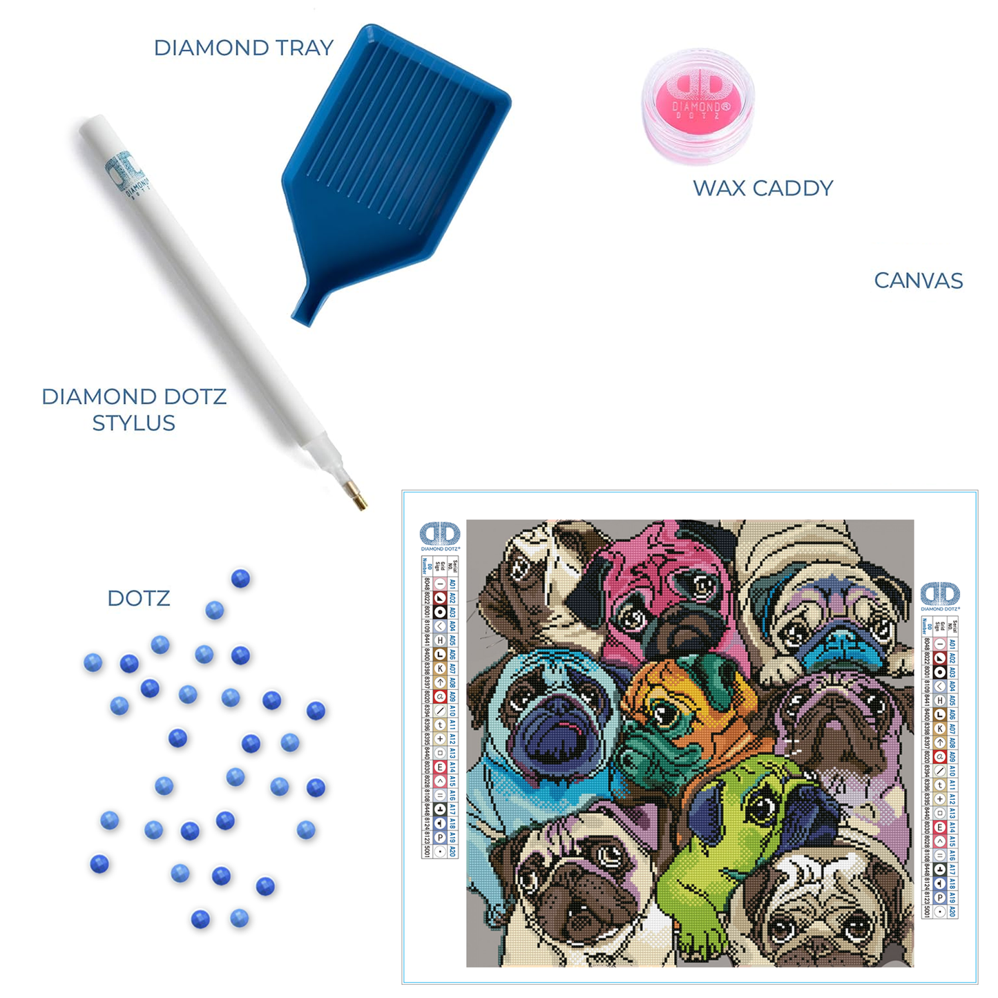 DIAMOND DOTZ® - Diamond Dotz World of Pugs - 20.3" x 20.3"