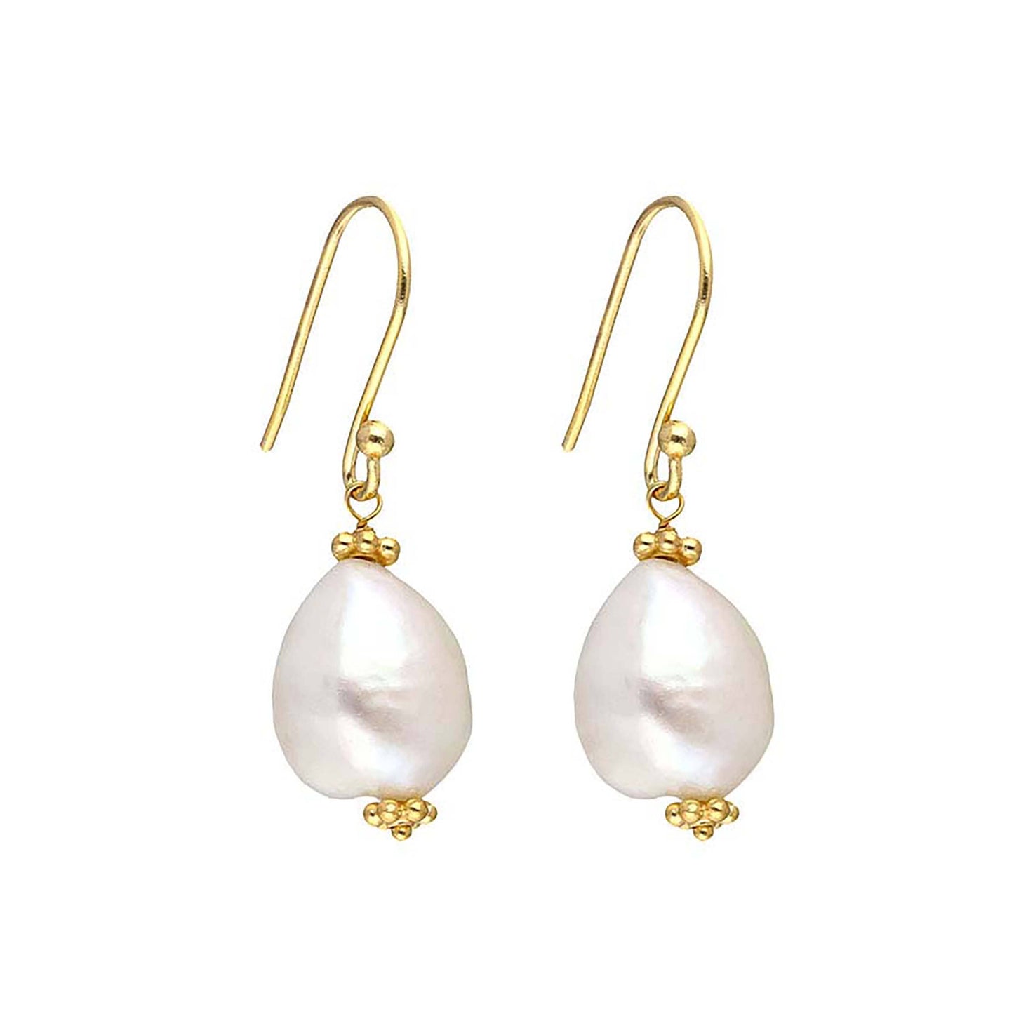 Tiramisu - 14K Gold Plated Silver Mother Of Pearl Gemstone Earring