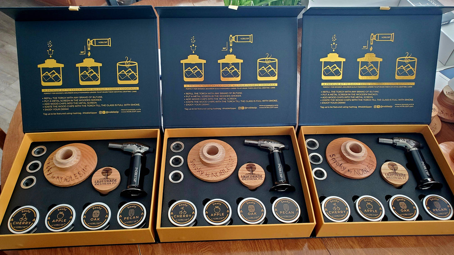 NOBLESIP - Whiskey Cocktail Smoker Kit, Men Gift Set. Father's day gift: No Personalization