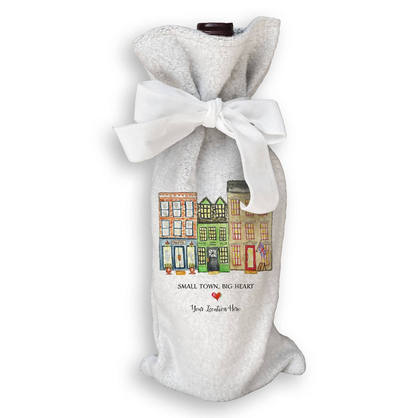 French Graffiti - Small Town Big Heart with Location United Kingdom: White Guest Towel / -